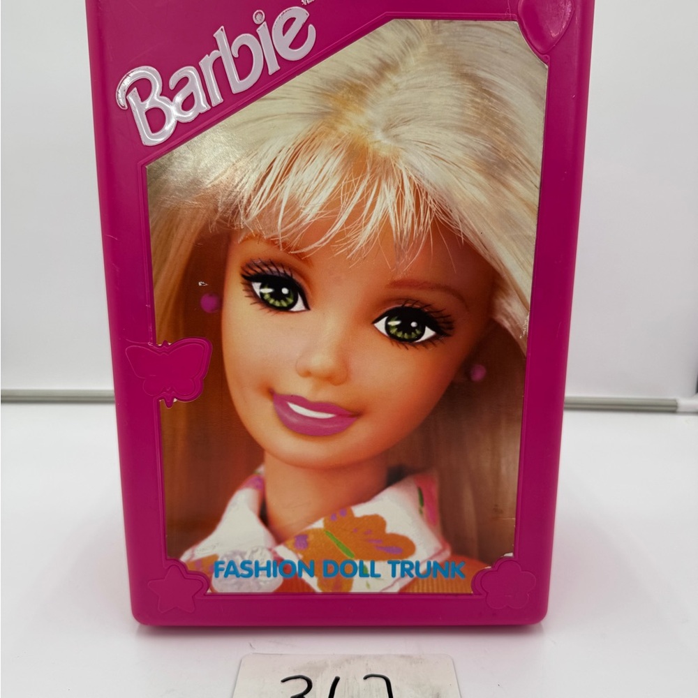 Vintage 1998 Barbie Fashion Doll Trunk Pink Carry Case Storage Mattel